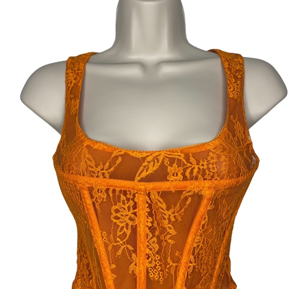 Miaou | NWOT Campbell Corset Top in Tangerine Size XS - Picture 6 of 12